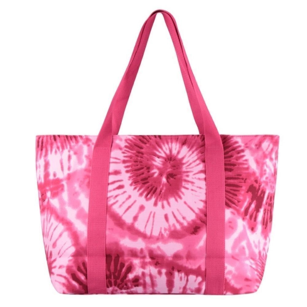 Tie-dyed XL Tote Bag RED & White Full Zip Closure NEW